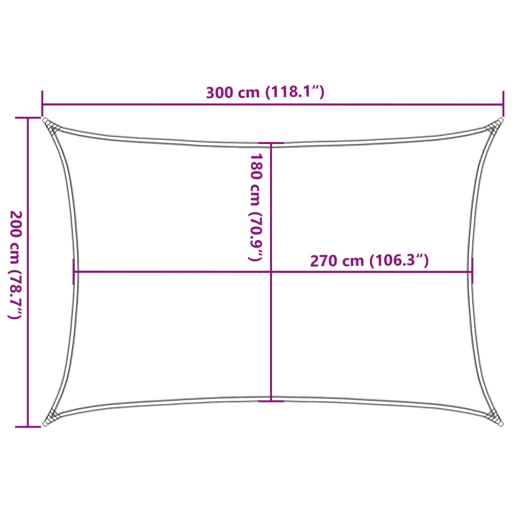 Sonnensegel 160 g/m² Braun 2x3 m HDPE