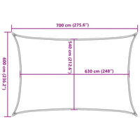 Sonnensegel 160 g/m² Braun 6x7 m HDPE