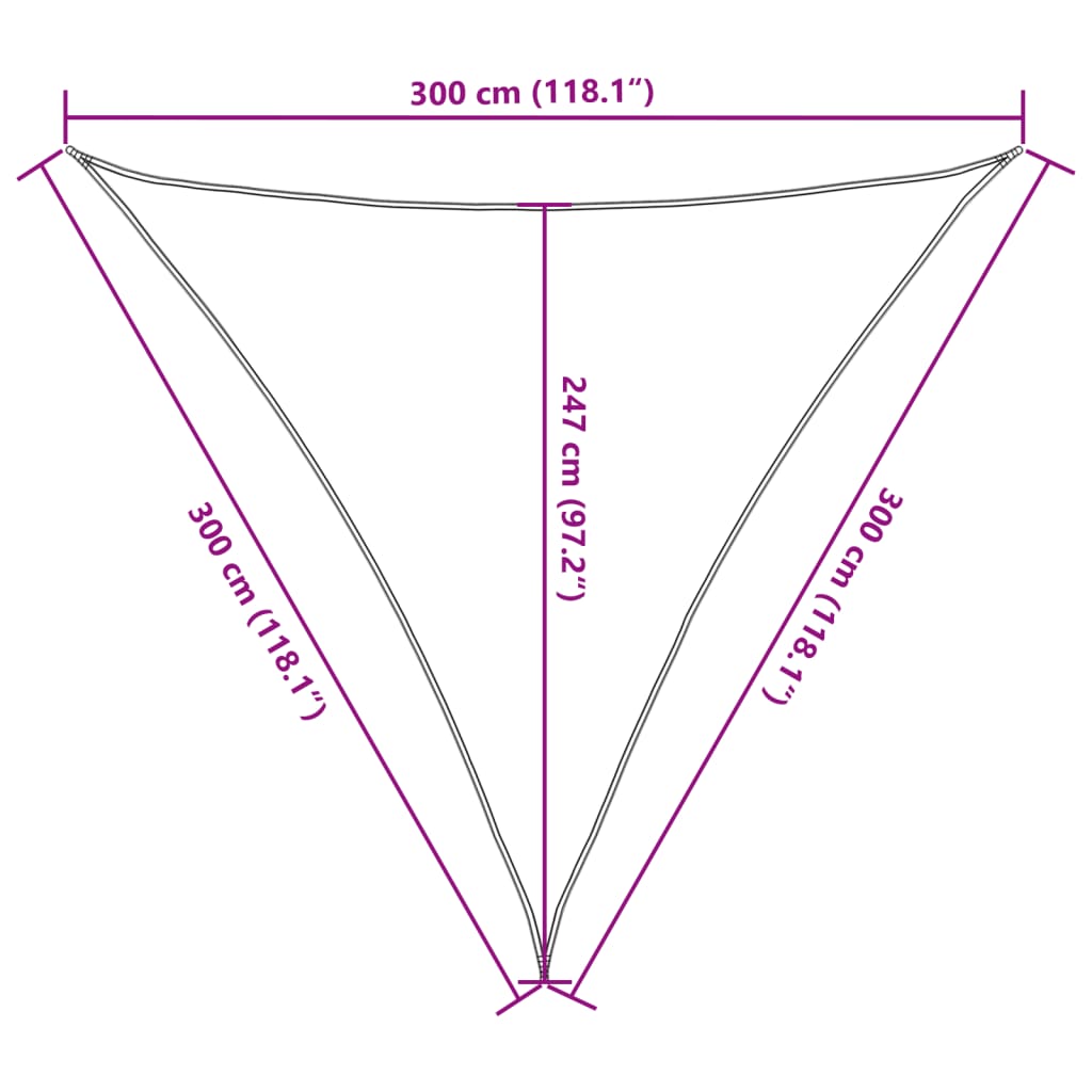 Sonnensegel 160 g/m² Braun 3x3x3 m HDPE