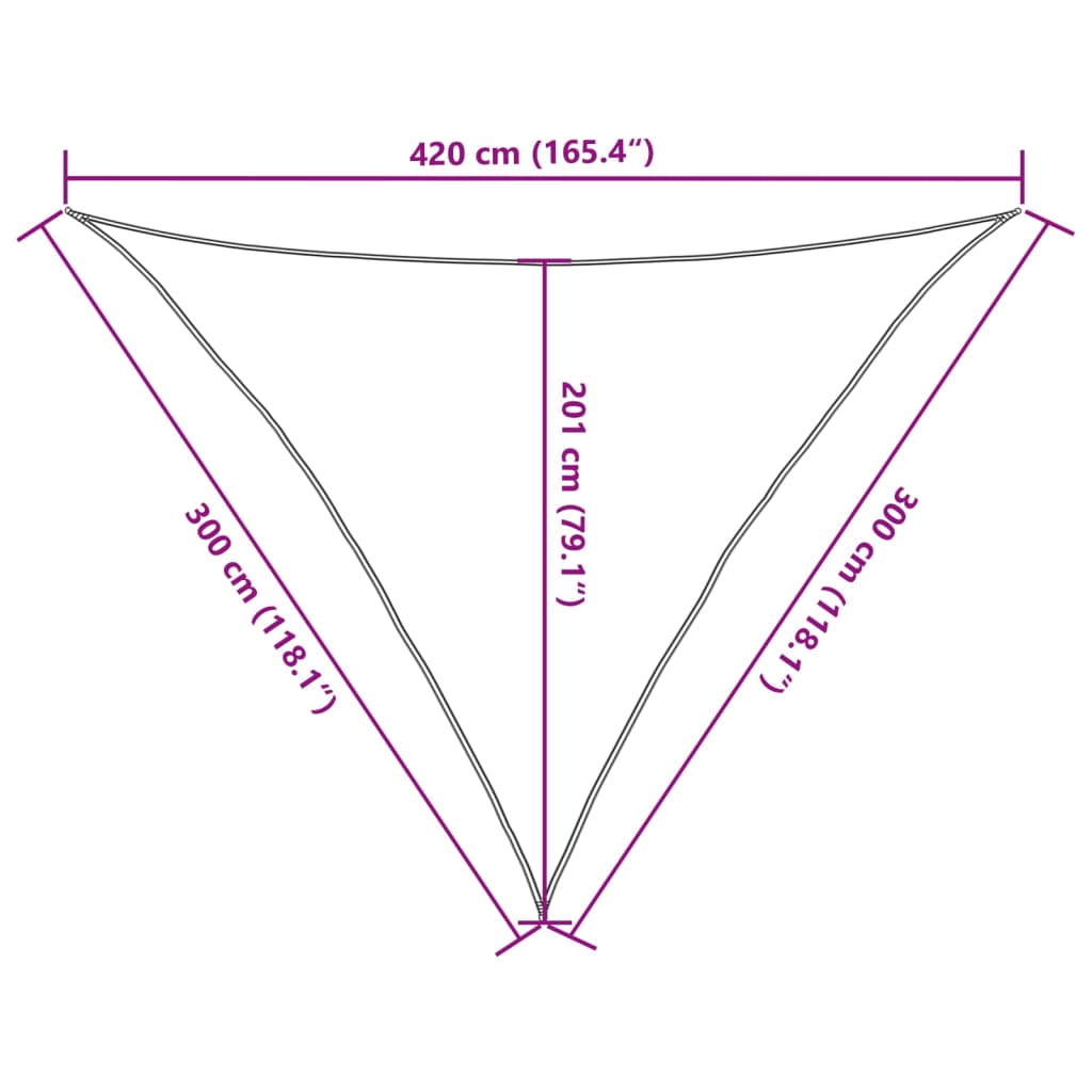 Sonnensegel 160 g/m² Braun 3x3x4,2 m HDPE