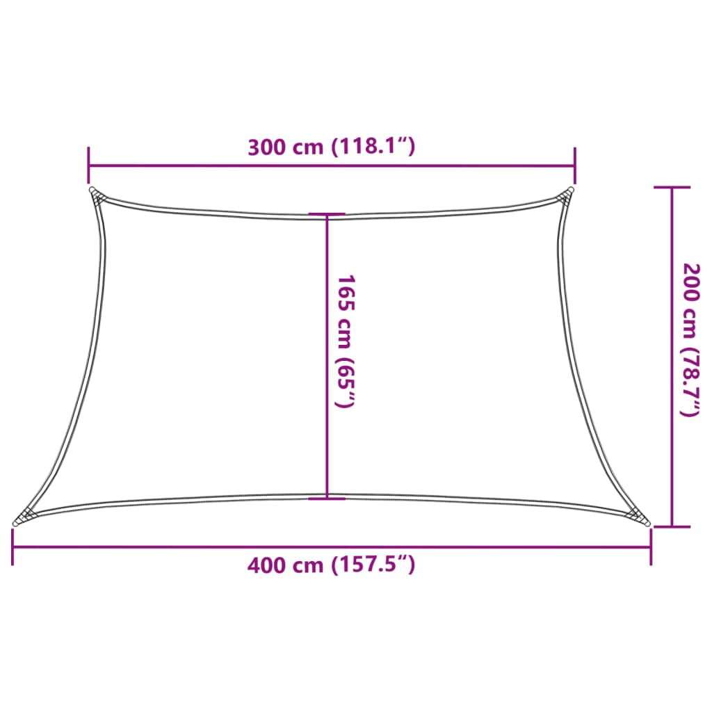 Sonnensegel 160 g/m² Braun 3/4x2 m HDPE