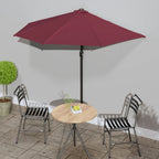 Balkon-Sonnenschirm Alu-Mast Bordeauxrot 270x144x222cm Halbrund