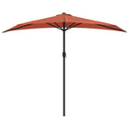 Balkon-Sonnenschirm Alu-Mast Terrakotta 270x144x222cm Halbrund