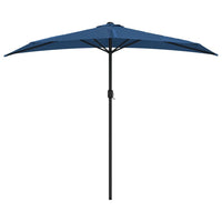 Balkon-Sonnenschirm Alu-Mast Blau 270x144x222cm Halbrund