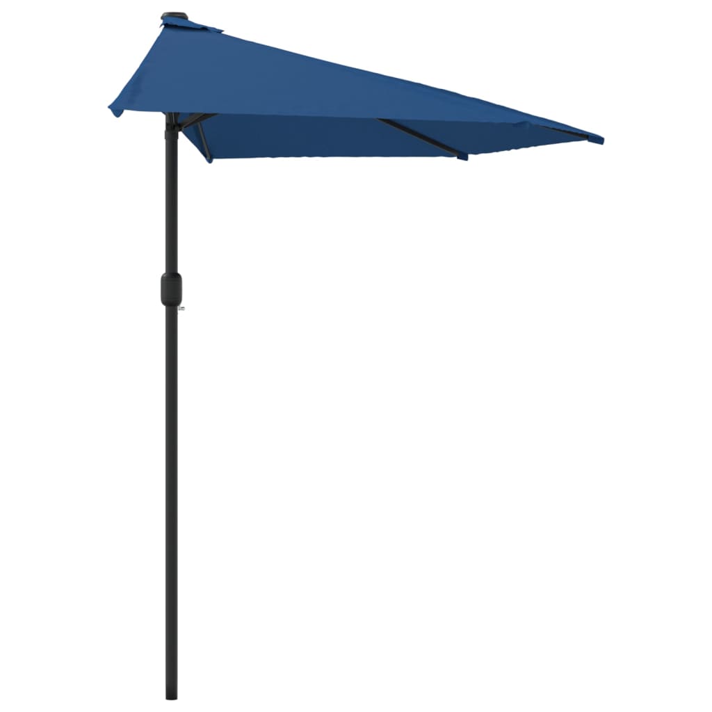 Balkon-Sonnenschirm Alu-Mast Blau 270x144x222cm Halbrund