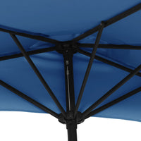 Balkon-Sonnenschirm Alu-Mast Blau 270x144x222cm Halbrund