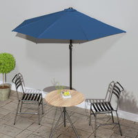 Balkon-Sonnenschirm Alu-Mast Blau 270x144x222cm Halbrund