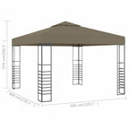 Gartenzelt 3x3 m Taupe 180 g/m²