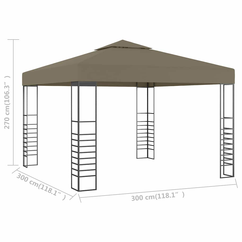 Gartenzelt 3x3 m Taupe 180 g/m²