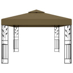 Pavillon mit Doppeldach 3x4 m Taupe 180 g/m²