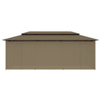 Pavillon mit Vorhängen 600x298x270 cm Taupe 180 g/m²