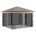 Pavillon mit Moskitonetz 3x3x2,73 m Taupe 180 g/m²