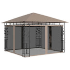 Pavillon mit Moskitonetz 3x3x2,73 m Taupe 180 g/m²
