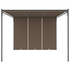 Gartenpavillon mit Seitenvorhang 4x3x2,25 m Taupe