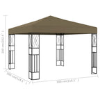 Pavillon 3x3 m Taupe Stoff