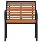 Gartenstühle 2 Stk. Stahl und WPC Schwarz und Braun