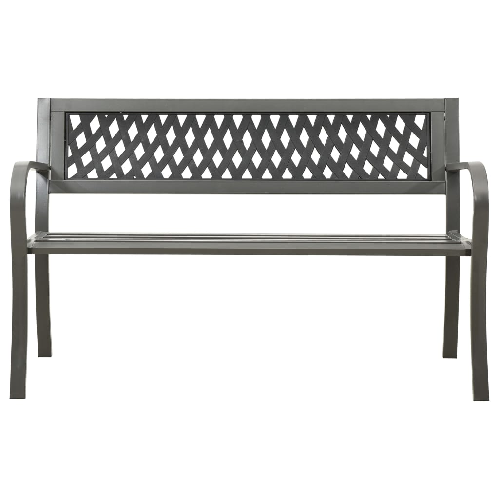Gartenbank 125 cm Stahl Grau