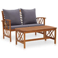 2-tlg. Garten-Lounge-Set mit Auflagen Massivholz Akazie