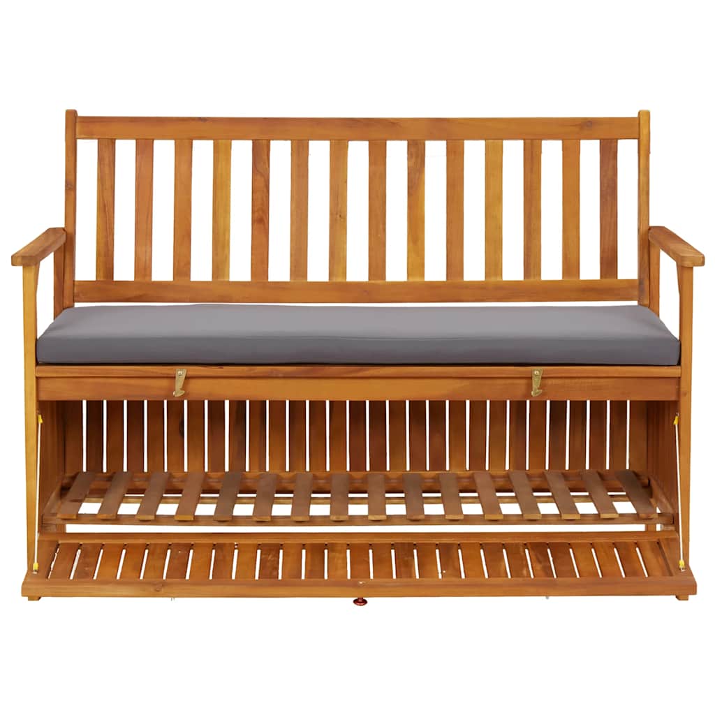 Gartenbank mit Stauraum 120 cm Massivholz Akazie