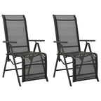 Garten-Liegestühle 2 Stk. Textilene und Aluminium Schwarz
