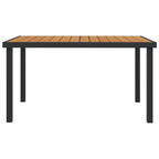 Gartentisch Braun 140x90x74 cm Aluminium und WPC