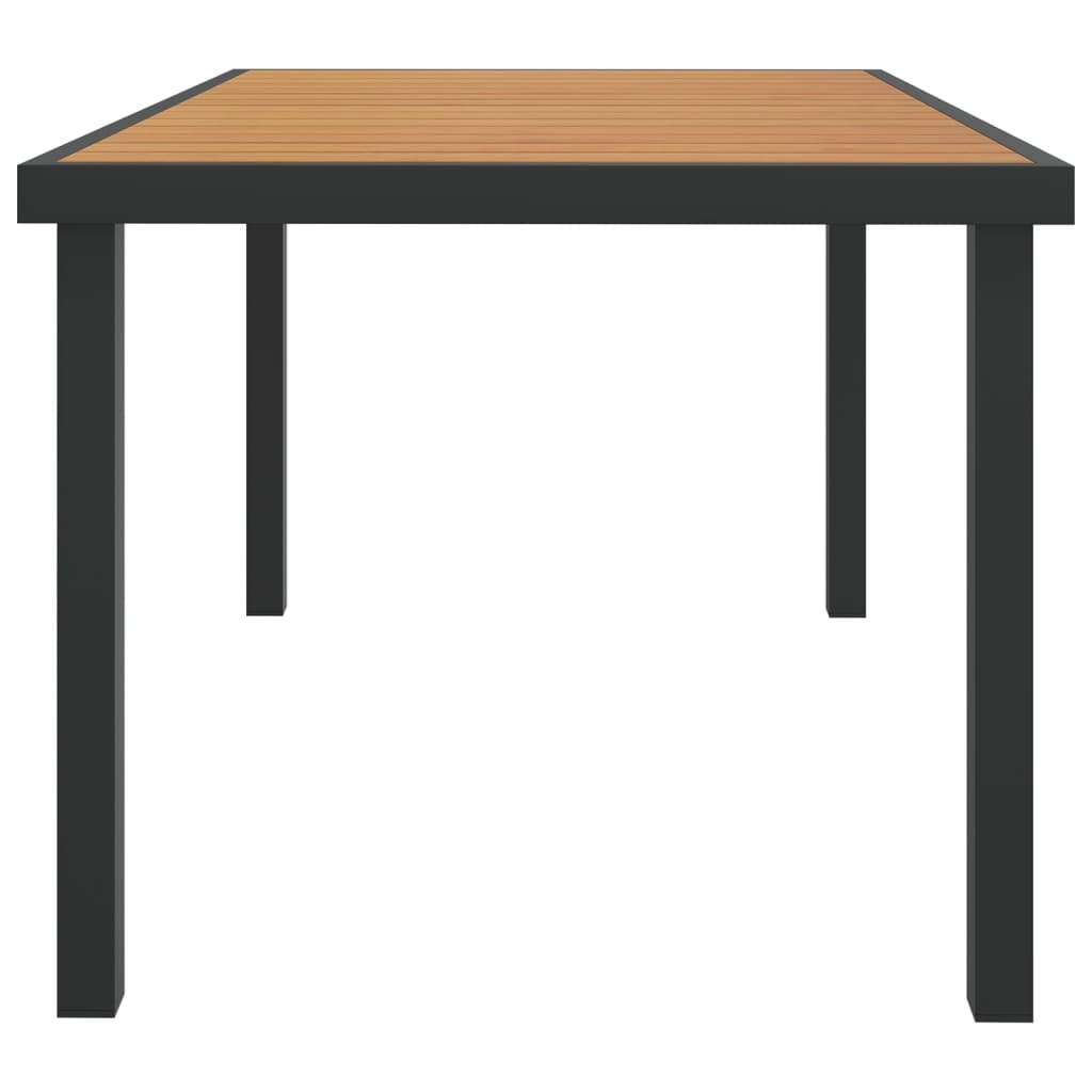 Gartentisch Braun 140x90x74 cm Aluminium und WPC