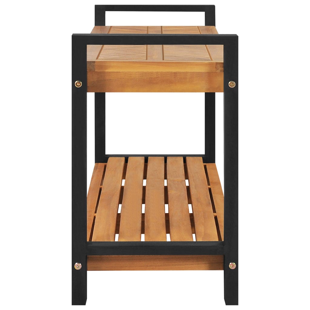 Sitzbank 120 cm Massivholz Teak
