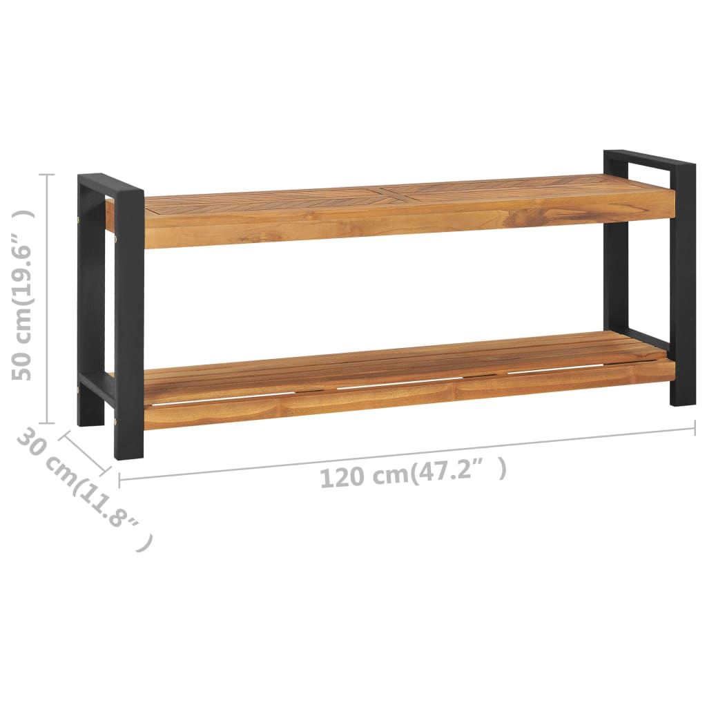 Sitzbank 120 cm Massivholz Teak