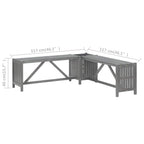 Garten-Eckbank mit Pflanzkübel 117 cm Massivholz Akazie Grau