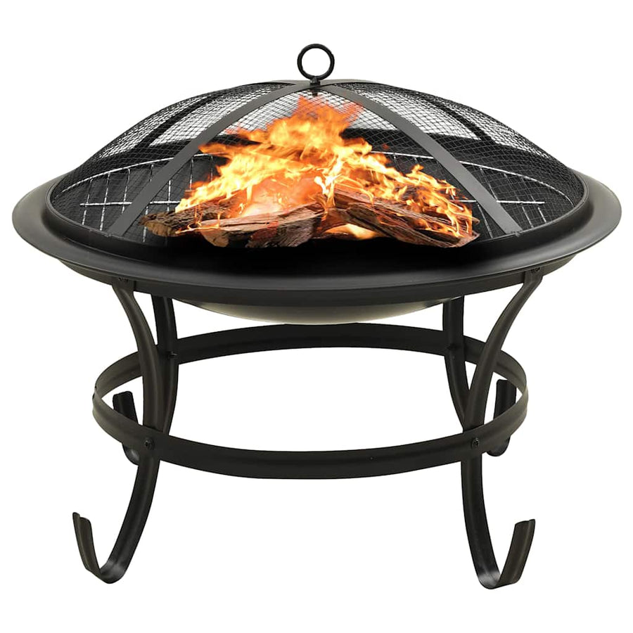 2-in-1 Feuerschale und Grill mit Schürhaken 56x56x49 cm Stahl
