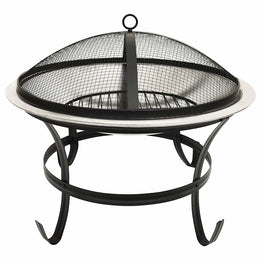 2in1 Feuerschale und Grill mit Schürhaken 56x56x49 cm Edelstahl