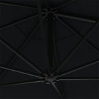 Sonnenschirm zur Wandmontage mit LEDs 300 cm Schwarz
