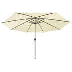 Sonnenschirm mit LED-Beleuchtung 400 cm Sandweiß