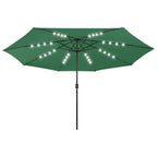 Sonnenschirm mit LED-Beleuchtung 400 cm Grün