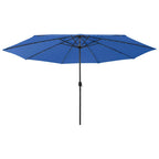 Sonnenschirm mit LED-Beleuchtung 400 cm Azurblau