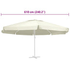 Ersatzbezug für Sonnenschirm Sandfarben 610 cm