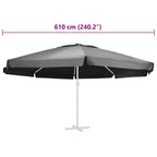 Ersatzbezug für Sonnenschirm Anthrazit 610 cm