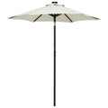 Sonnenschirm mit LED-Beleuchtung Sandweiß 200x211 cm Alu