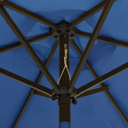 Sonnenschirm mit LED-Beleuchtung Azurblau 200x211 cm Alu
