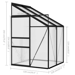 vidaXL Gewächshaus Anthrazit Aluminium 2,59 m³