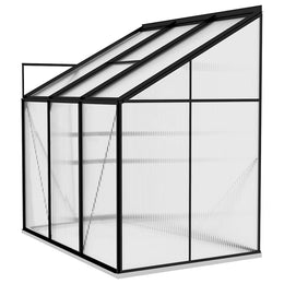 vidaXL Anlehngewächshaus Anthrazit Aluminium 3,97 m³