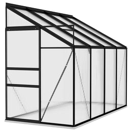 vidaXL Anlehngewächshaus Anthrazit Aluminium 5,24 m³