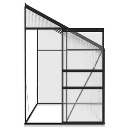 vidaXL Anlehngewächshaus Anthrazit Aluminium 5,24 m³