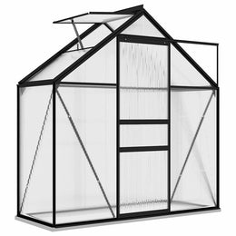 vidaXL Anlehngewächshaus Anthrazit Aluminium 1,33 m²