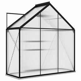 vidaXL Anlehngewächshaus Anthrazit Aluminium 1,33 m²