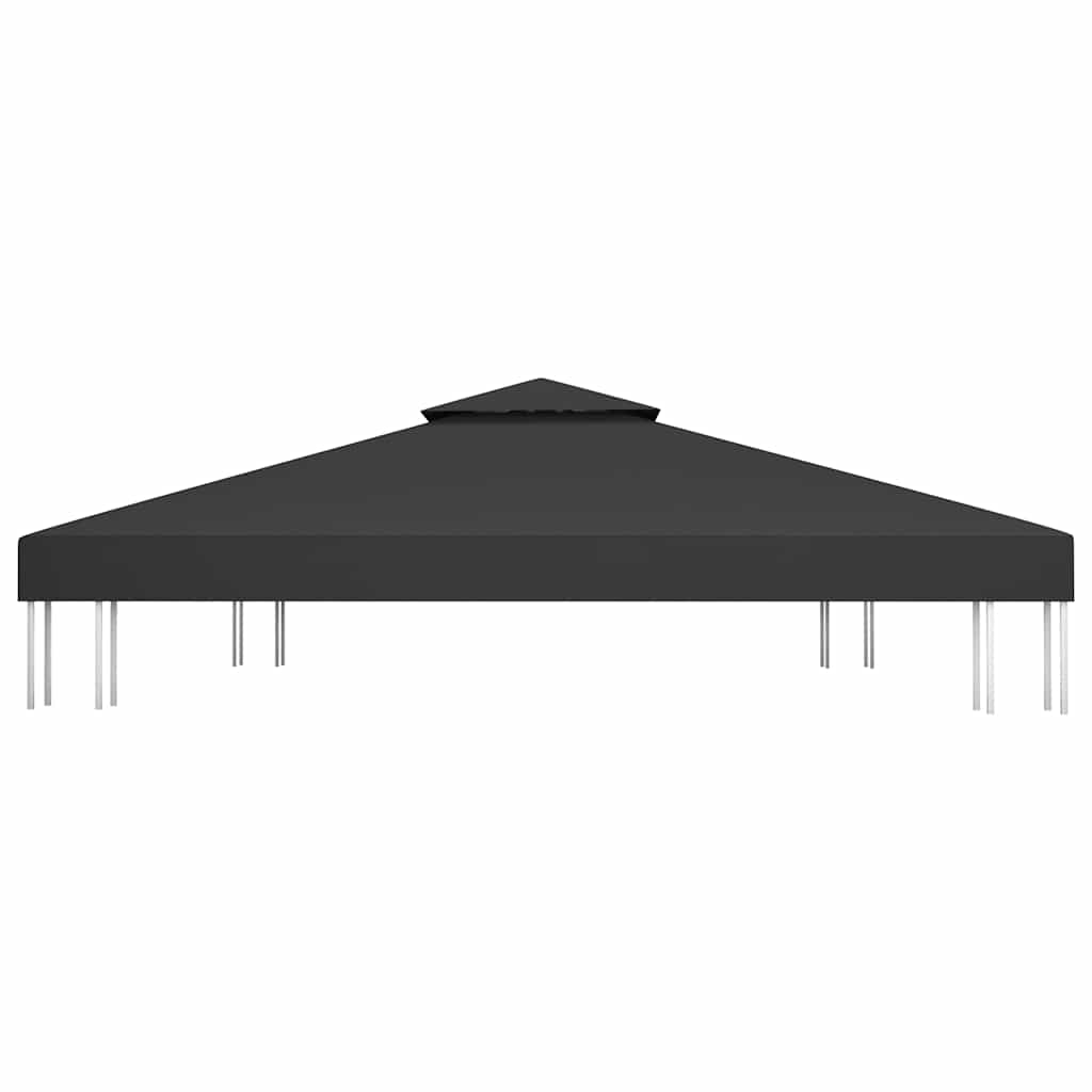 Pavillon-Dachplane mit Kaminabzug 310 g/m² 4x3 m Schwarz