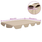 Ersatzdach für Hollywoodschaukel Beige 188/168x145/110 cm