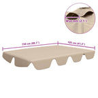 Ersatzdach für Hollywoodschaukel Beige 150/130x105/70 cm