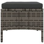 2-Sitzer-Gartensofa mit Teetisch und Hocker Poly Rattan Grau