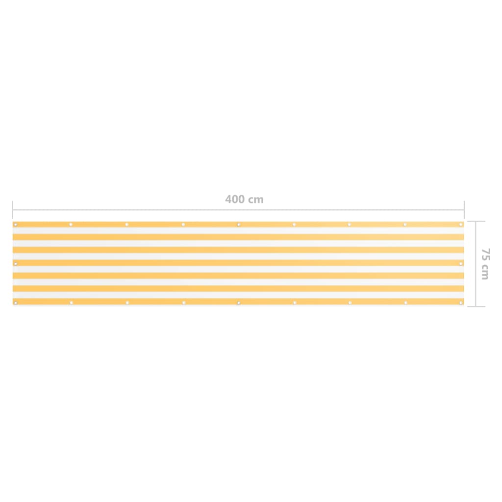 Balkon-Sichtschutz Weiß und Gelb 75x400 cm Oxford-Gewebe